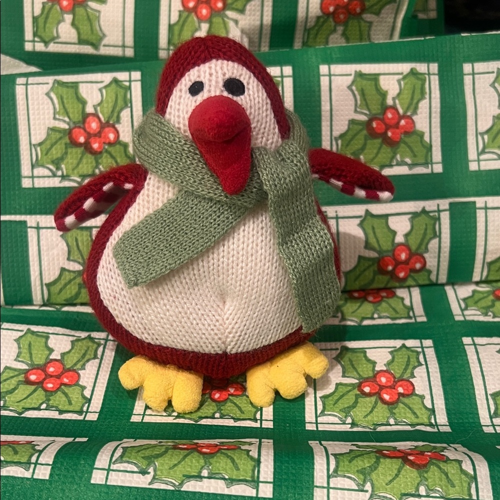 Starbucks Coffee Company Festive Penguin Stuffed Animal - Red, White, Green